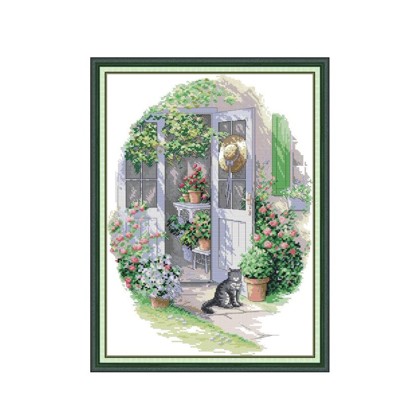 Kit point de croix 11ct toile imprimée fleur broderie couture main fait main
