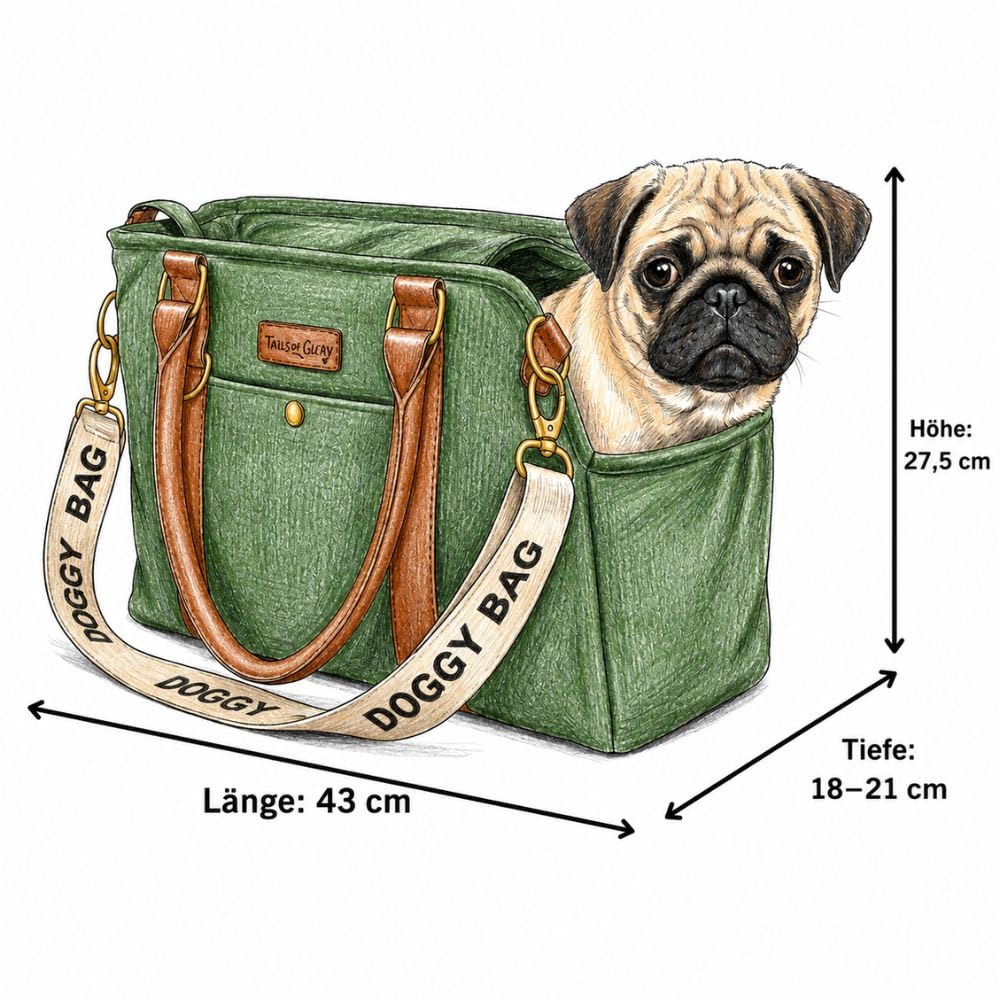 Jane Hundetasche Grün – Stilvolle Hundetransportbox für kleine Hunde bis 8 kg, Faltbare Transportbox Hund fürs Auto, Reisen & Alltag