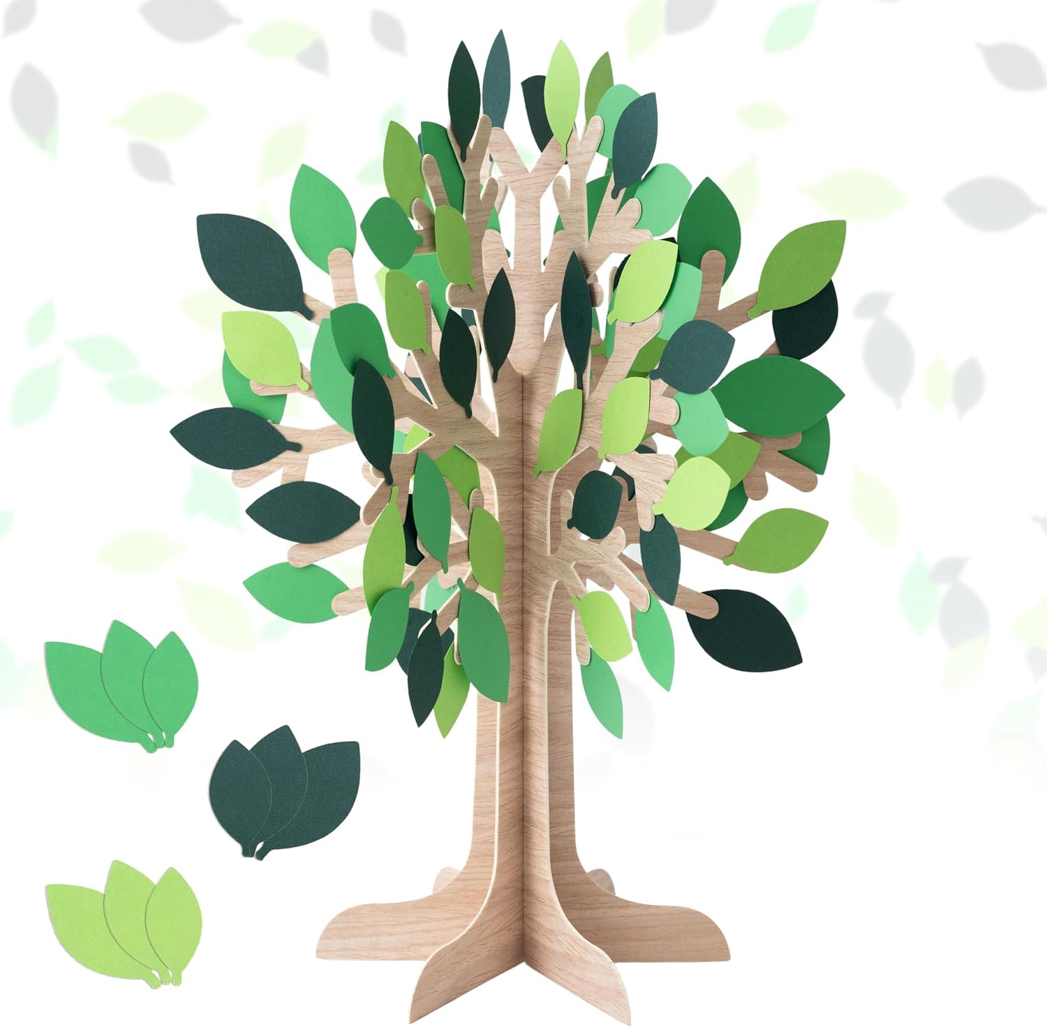 Cheerland Tree of Life Centerpiece Table Decor Thankful Tree for Classroom Activity Fun Gratitude Trees Kit Rustic Woodland Party Supplies Spring Green Leaves 3D Customizable School Decoration
