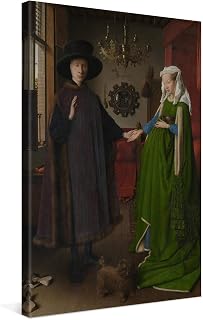 PICANOVA – Jan van Eyck – The Arnolfini Portrait 16x24 in – Premium Canvas Print – Canvas Art Print Wall Art Decor Picture Stretched on Wooden Frame as Gallery Artwork – Classical Art Collection
