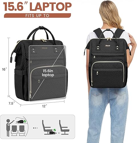 Miniatura 8 de Mochila de mujer para computadora portátil, bolso para laptop de trabajo, mochila elegante para docente, bolso para computadora de negocios, mochila