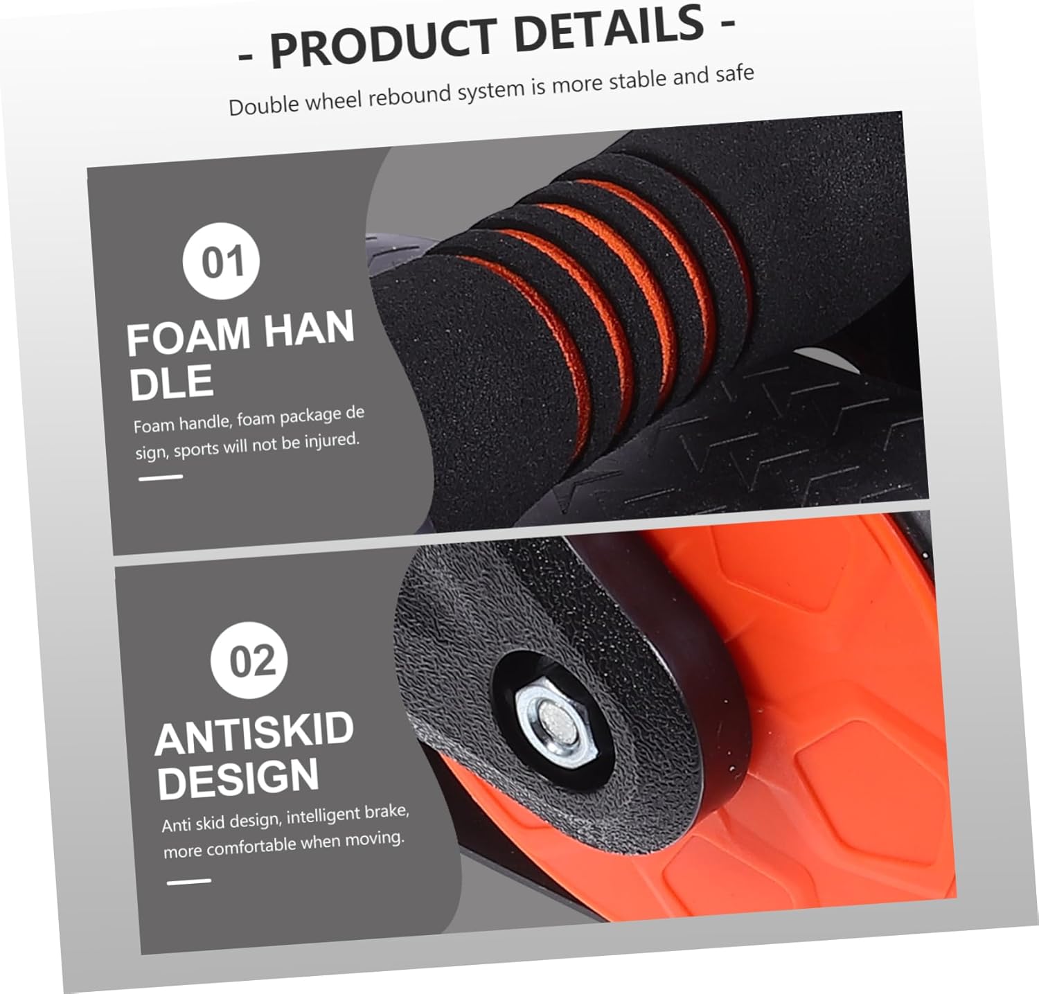 Ab Roller Wheel for Beginners Automatic Rebound Exercise Equipment for Core Strength Training Home Gym Workout Tool Non-Slip Grip Design for Abdominal Workouts