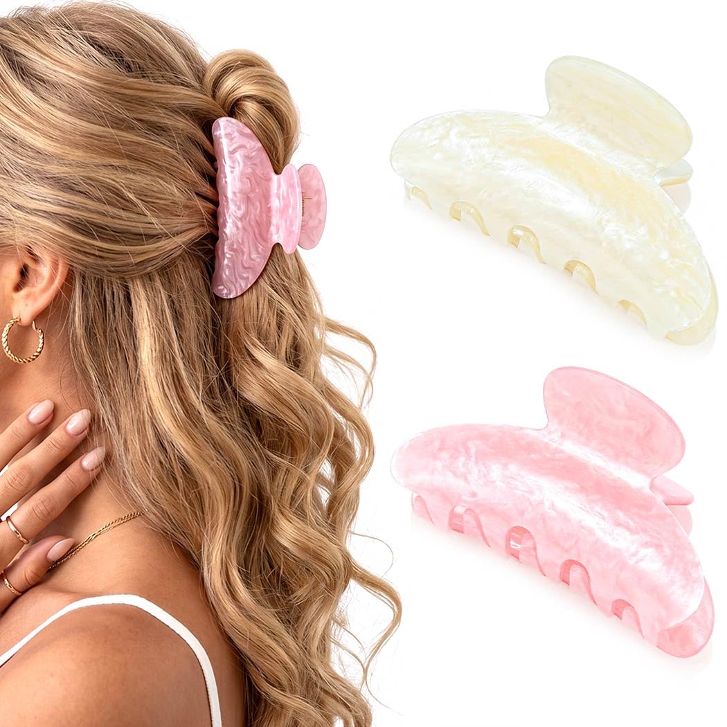 CAKURE Acrylic Claw Clips - Pink Medium Hair Accessories