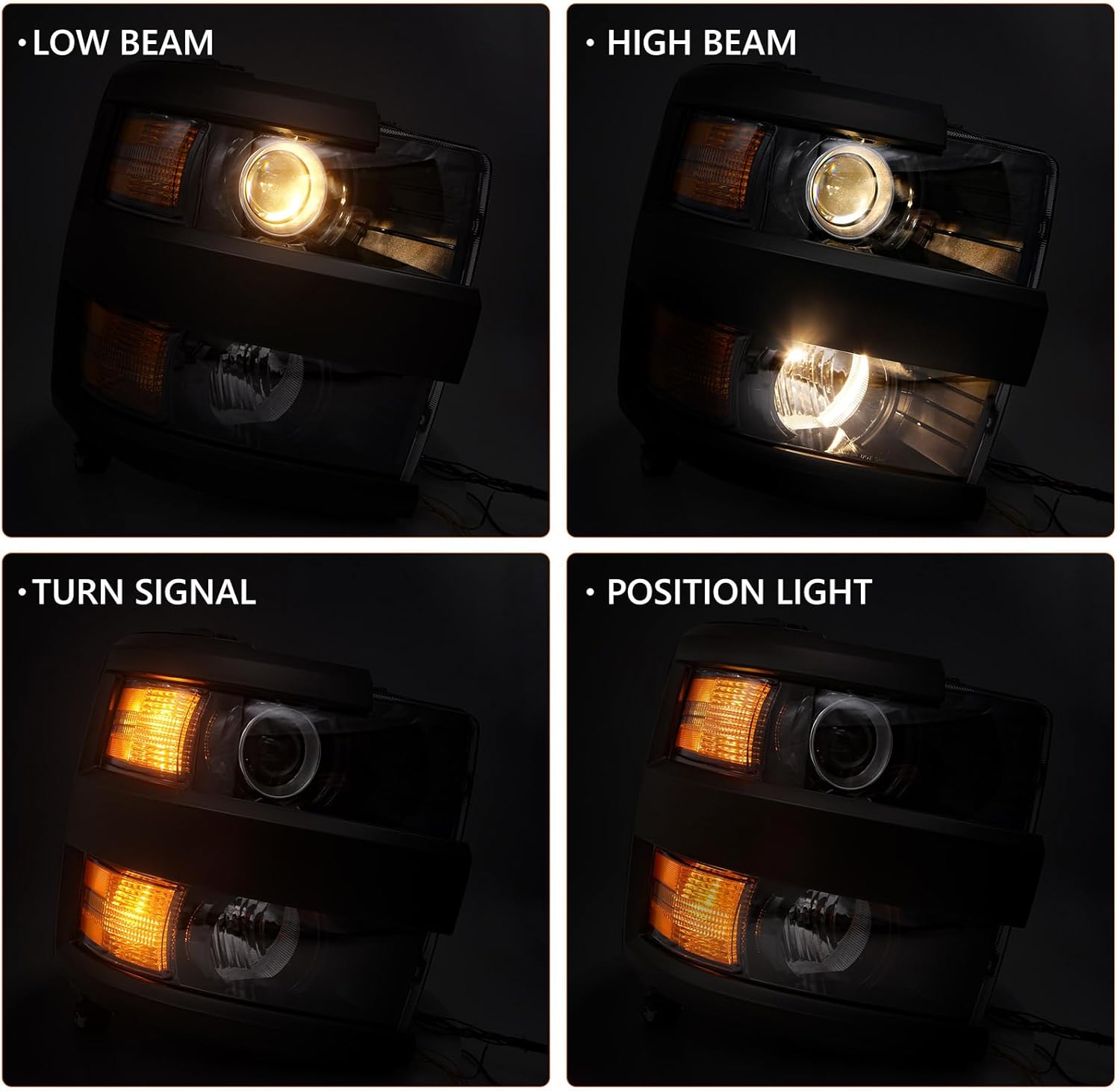Halogen Headlight Assembly Compatible with Chevy Silverado 2500HD 3500HD 2015 2016 2017 2018 2019 (with Bulbs) Head Light Lamp Black Housing Right Passenger Side 84388593 GM2503416