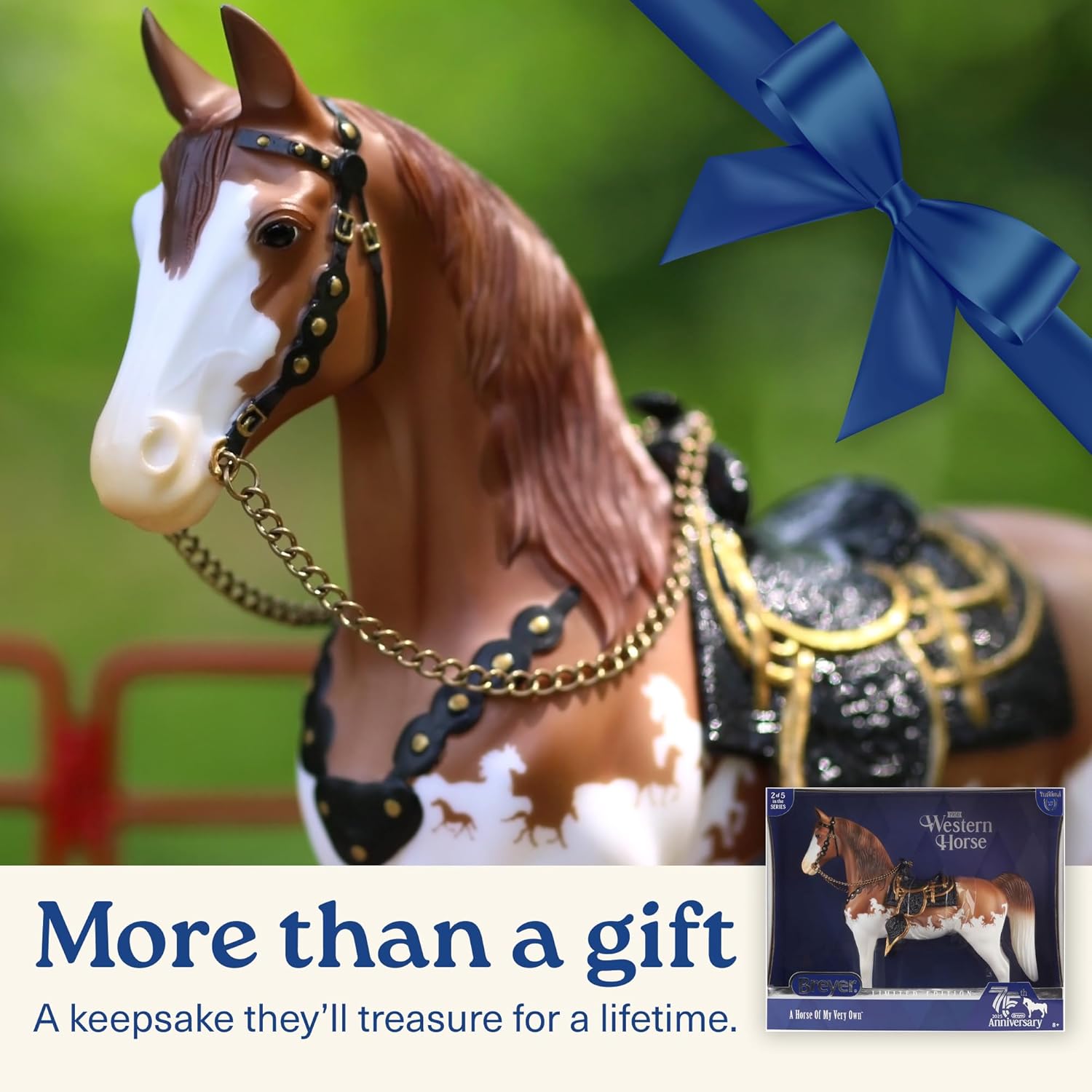 Breyer Horses Traditional Series 75th Anniversary Western Horse – Collector Edition | Original #57 Western Horse Tribute | Hand-Crafted 1:9 Scale Model (11.5”L x 8.5”H)