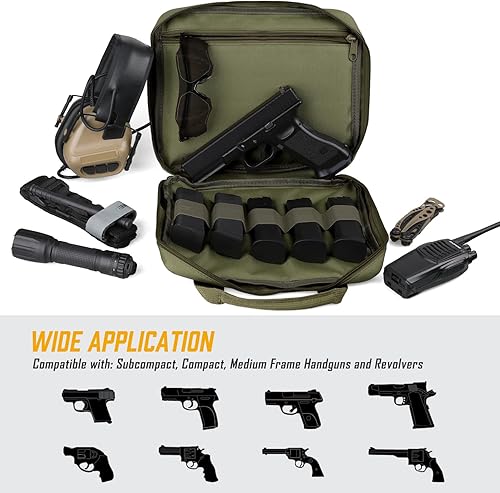 Miniatura 6 de Bolsa táctica para pistola de pistola, estuche para pistola suave, bolsa de almacenamiento de transporte para pistola cuadrada, bolsa de campo de