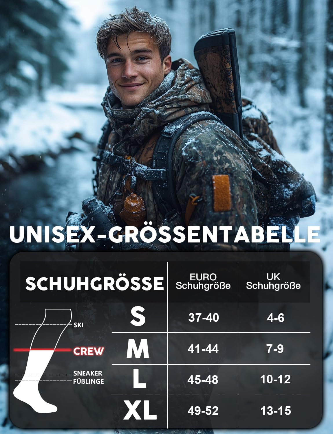 Juclise Alpaka Socken Wollsocken - Wärmende Dicke Thermosocken für Winter, Jagd und Wandern, Kuschelsocken & Gemütliche Mittellange Socken für Herren und Damen