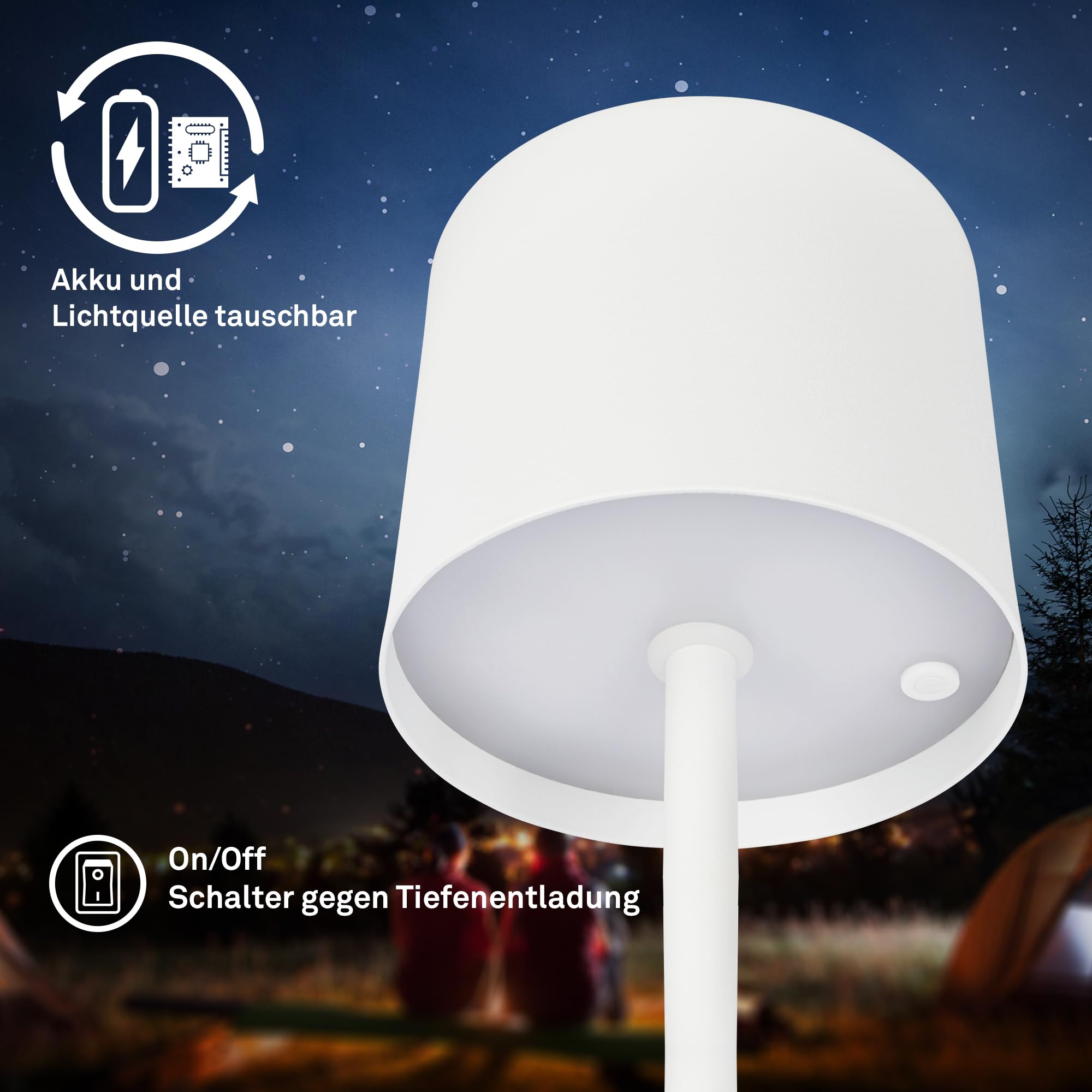 BRILONER - Bezprzewodowa lampa stołowa LED, IP44, ze stacją ładującą, ściemniana stopniowo, akumulator i źródło światła, wymienna lampka nocna, lampa dekoracyjna, lampa LED, lampa stołowa, do salonu,