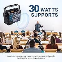 Vista 2 de WinBridge Amplificador de voz inalámbrico para profesores, sistema PA portátil de 30 W con micrófono de auriculares UHF y altavoz Bluetooth