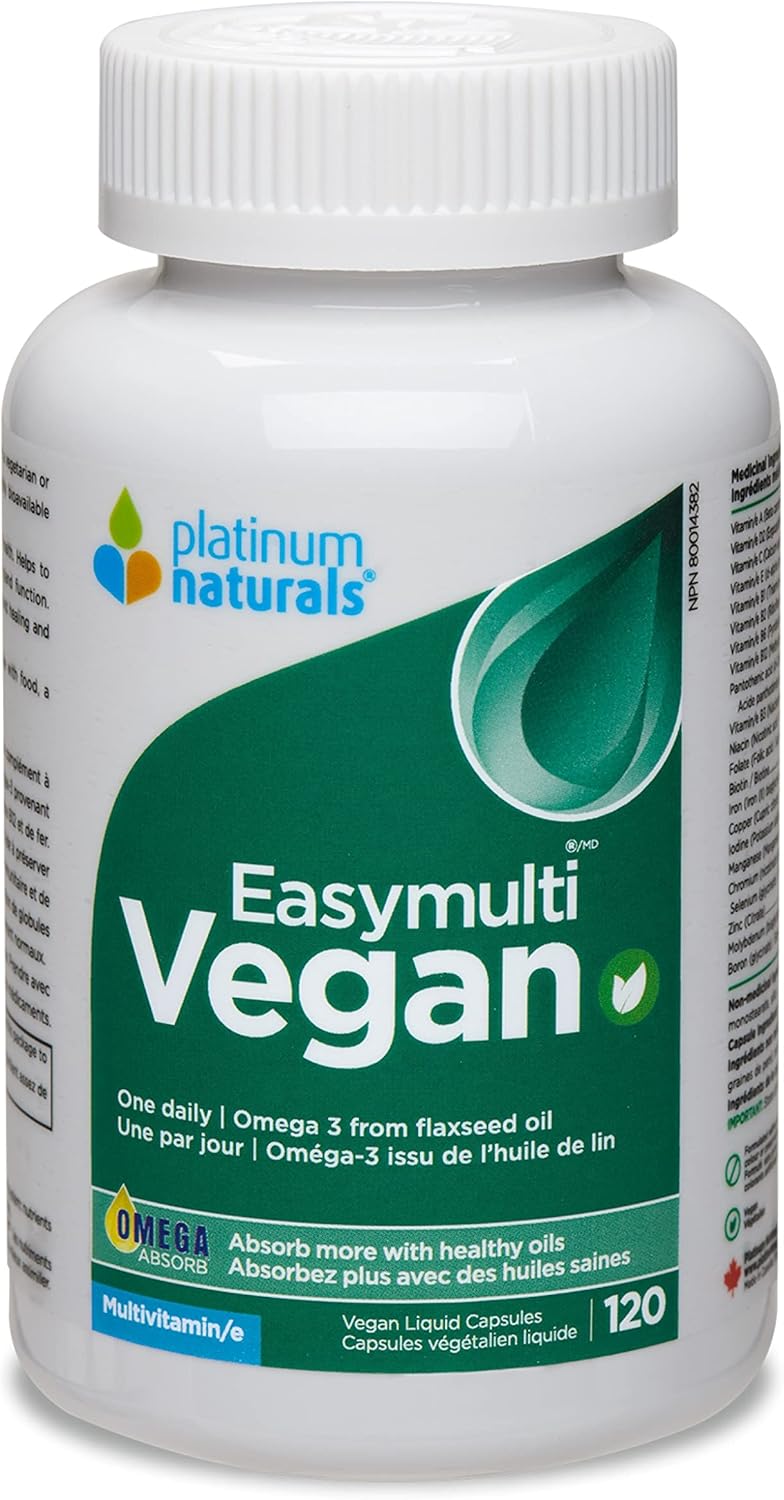 Platinum Naturals Easymulti Vegan Omega 3 from Flaxseed Oil, 120