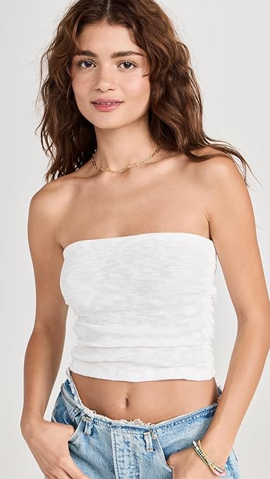 トップス MEET THE LADY lib tube top Free People Women's Boulevard Tube Top, White, L at Amazon