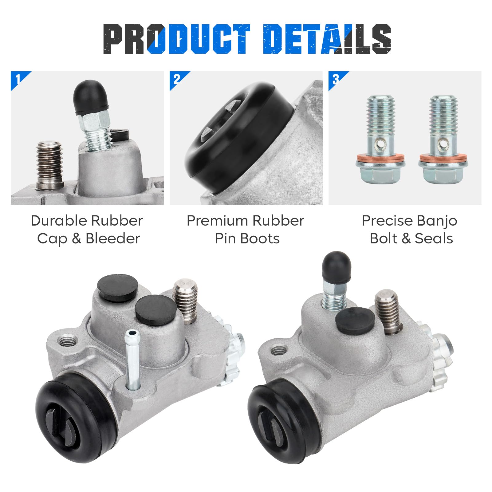 Front Brake Wheel Cylinders All 4 W/Shoes For Honda Rancher 350 - Foto 4