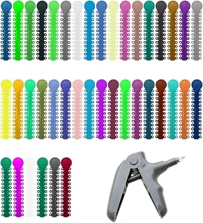 Easyinsmile 1040PCS Dental Orthodontic Ligature Ties and Orthodontic Ligature Gun Tools Elastic Ligature Ring Brace Rubber Bands (Multicolor & Tool)