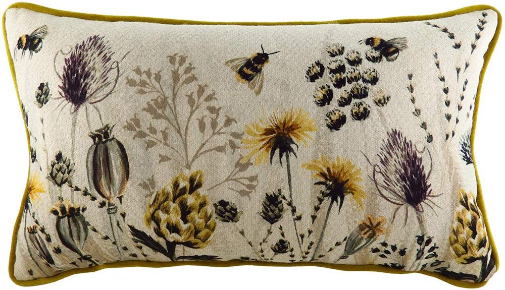 Evans Lichfield Elwood Meadow Hand-Painted Printed Piped Cushion Multi Extra