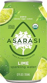 Asarasi Organic Sparkling Tree Water - Aluminum Cans (12 Pack, lime)