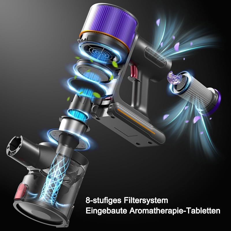 Avalsor F01 Vezeték Nélküli Porszívó 550W Motorral - 45kPa Szívóerő, 65 Perc Üzemidő, HEPA Szűrő, OLED Kijelző, Állatszőr Eltávolító