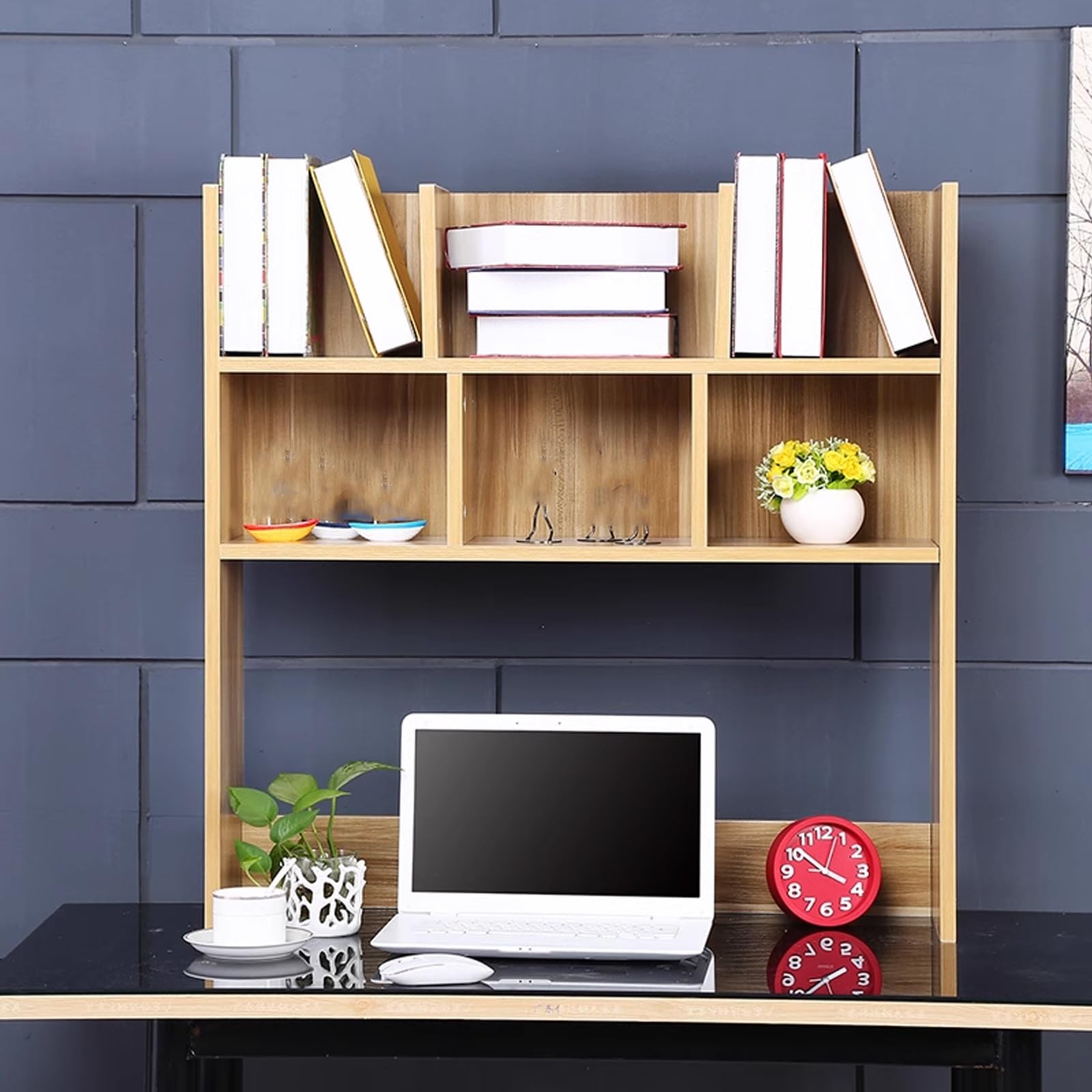 Mensola da scrivania in legno nizer, scaffale da scrivania a risparmio ridotto con scatole aperte, supporto per monitor per ufficio, casa e dormitori, 70 cm