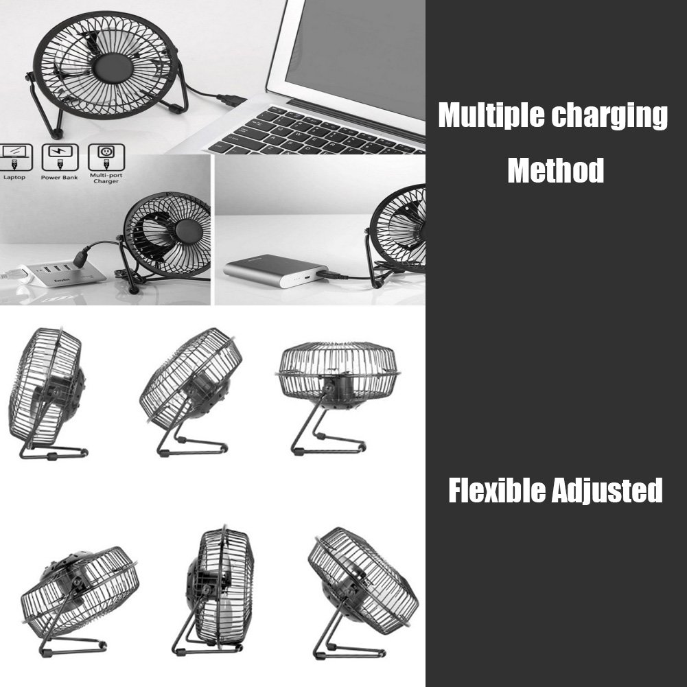 Tbest large solar fan, Mini Ventilateur USB Portable Panneau Solaire Ventilateur Électrique 5.2W 6V replacement pour Cam Bureau À La Maison En Plein Air Voyager Pêche 8 Pouce