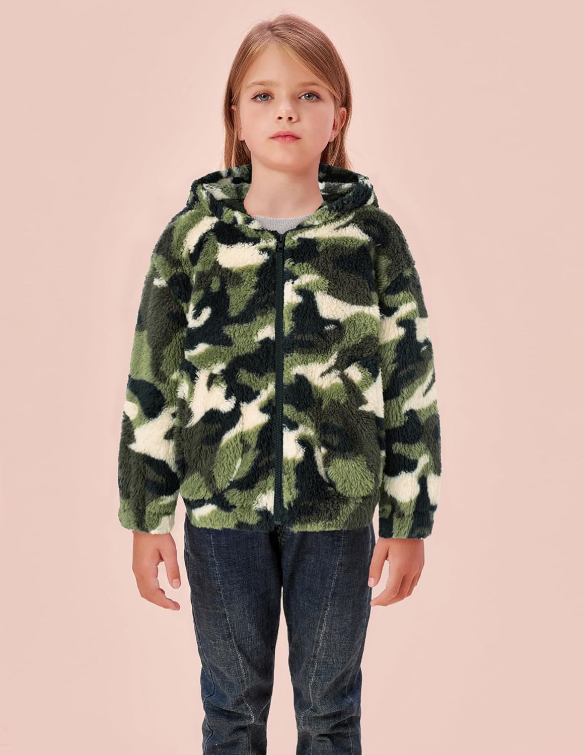 GRACE KARIN Tween Girls' Fleece Jackets & Coats Size 12-14 Fall Winter Outwear Sherpa Coats - Image 3