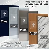 Vista 4 de 15 Pack No Drill Picture Hangers Without Nails 22lb Heavy Duty Sticky Hooks -Transparent Waterproof Wall Hangers, Removable Without Damage for