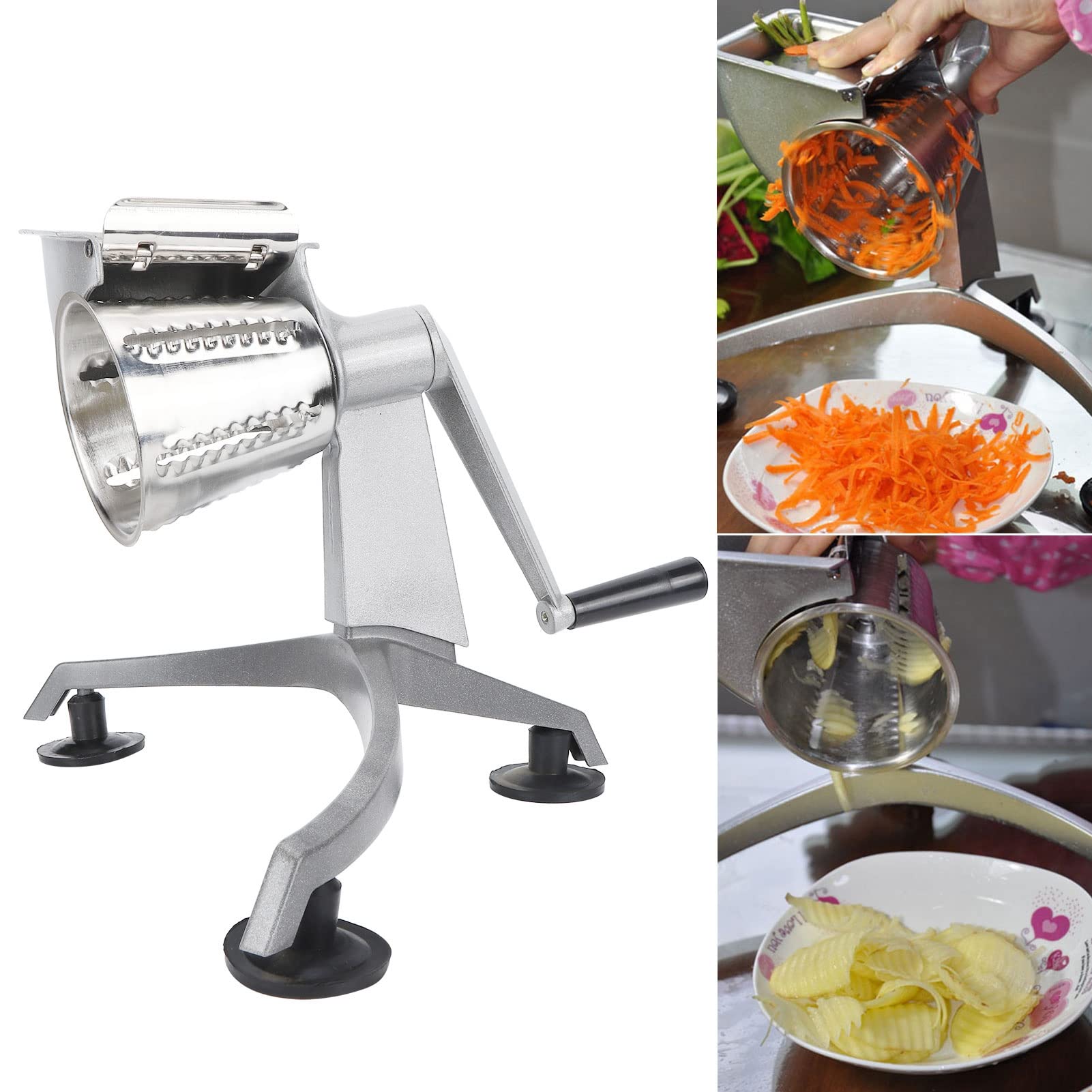 Cosiki Gadgets de Cocina, Rallador con 5 Cuchillas de Tambores diferentes.