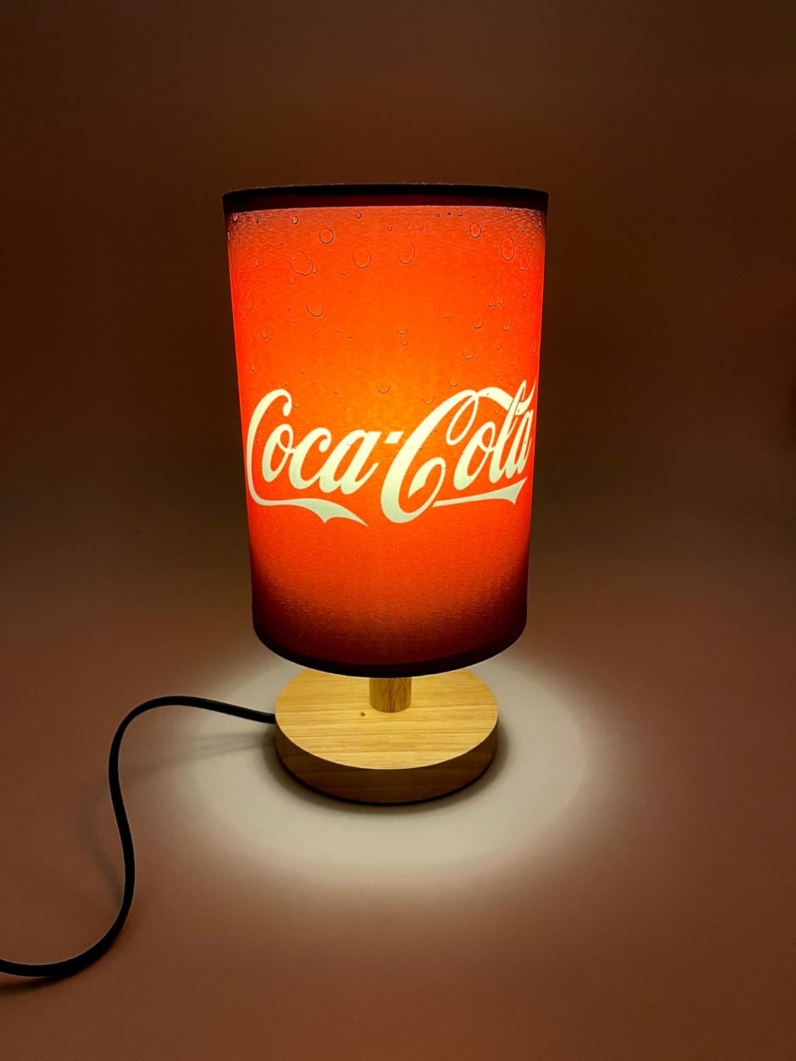 Decorative Cola Lights Table Lamp Bedside Night Light Wood Base Room Decoration or Great Gift Ideas