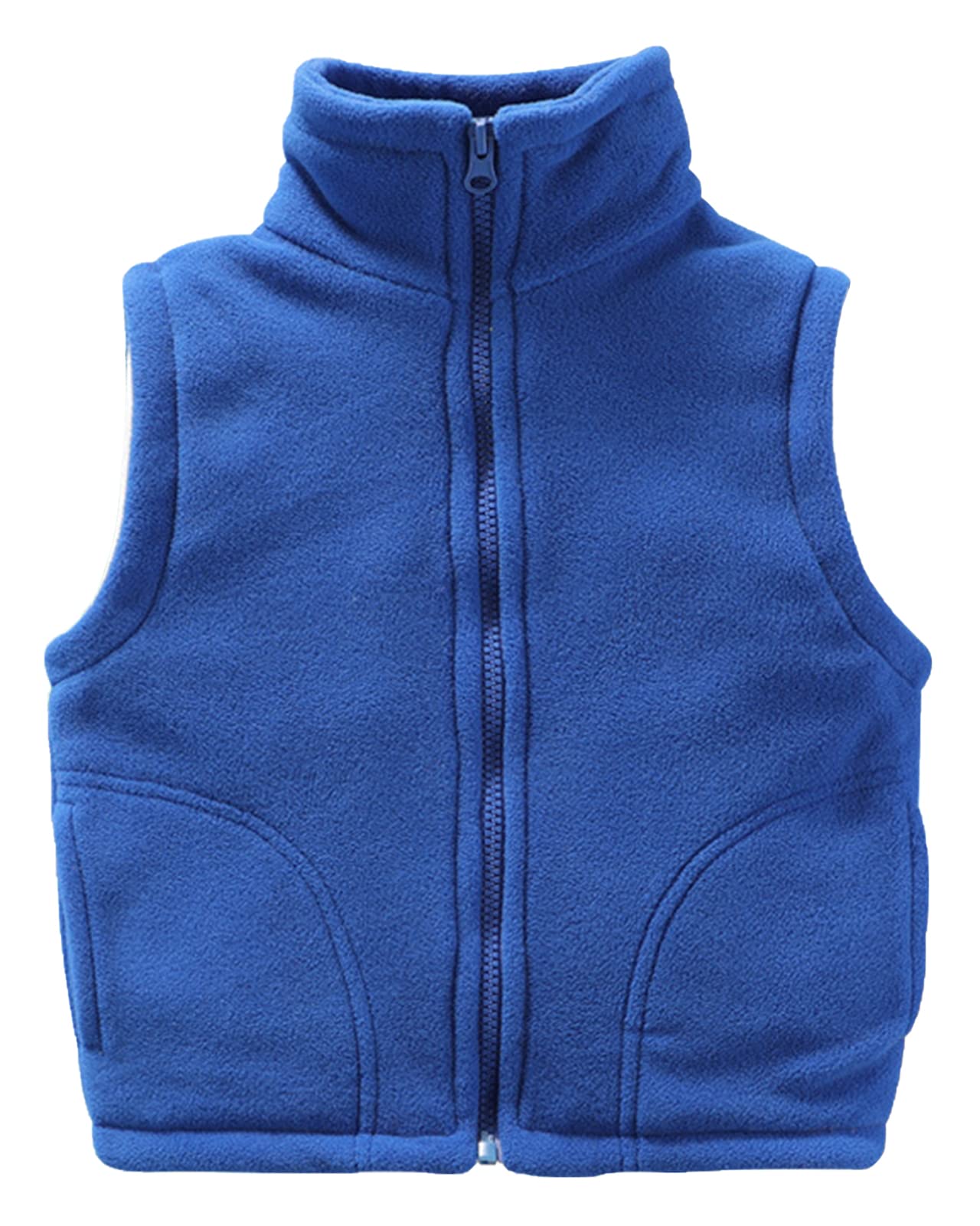 Niños Niñas Chaleco de Forro Polar Chaqueta sin Mangas Collar del Soporte Chaqueta Con Cremallera Lindo Abrigo Cálido