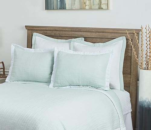 Miniatura 3 de C&F Home Kinsley - Juego de edredón reversible de 3 piezas con 2 fundas de almohada estándar, tamaño matrimonialqueen, color verde