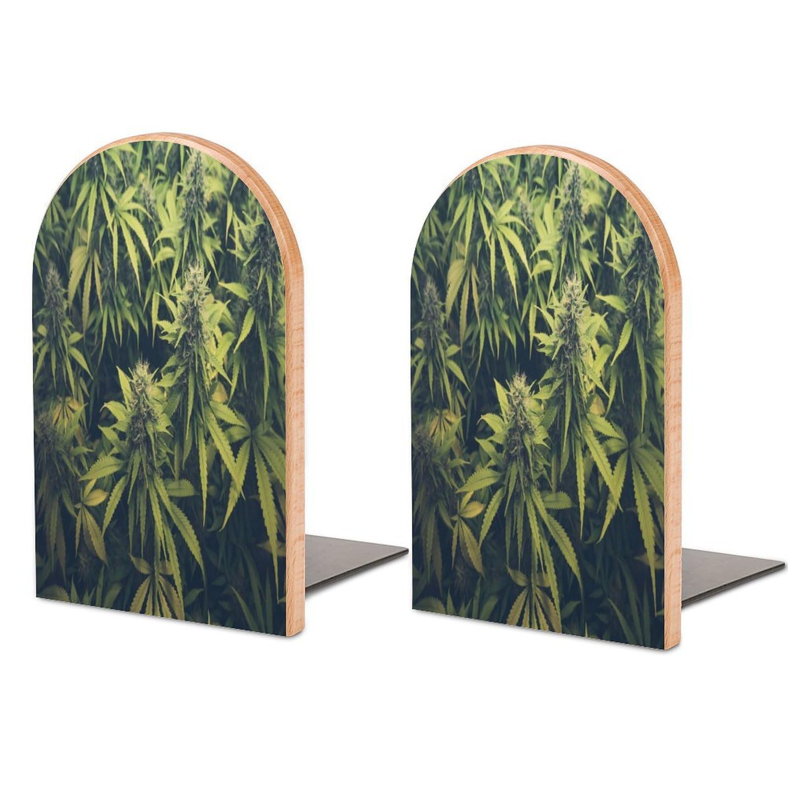 Sujetalibros moderno de madera verde resistente para estanterías y libros 1
