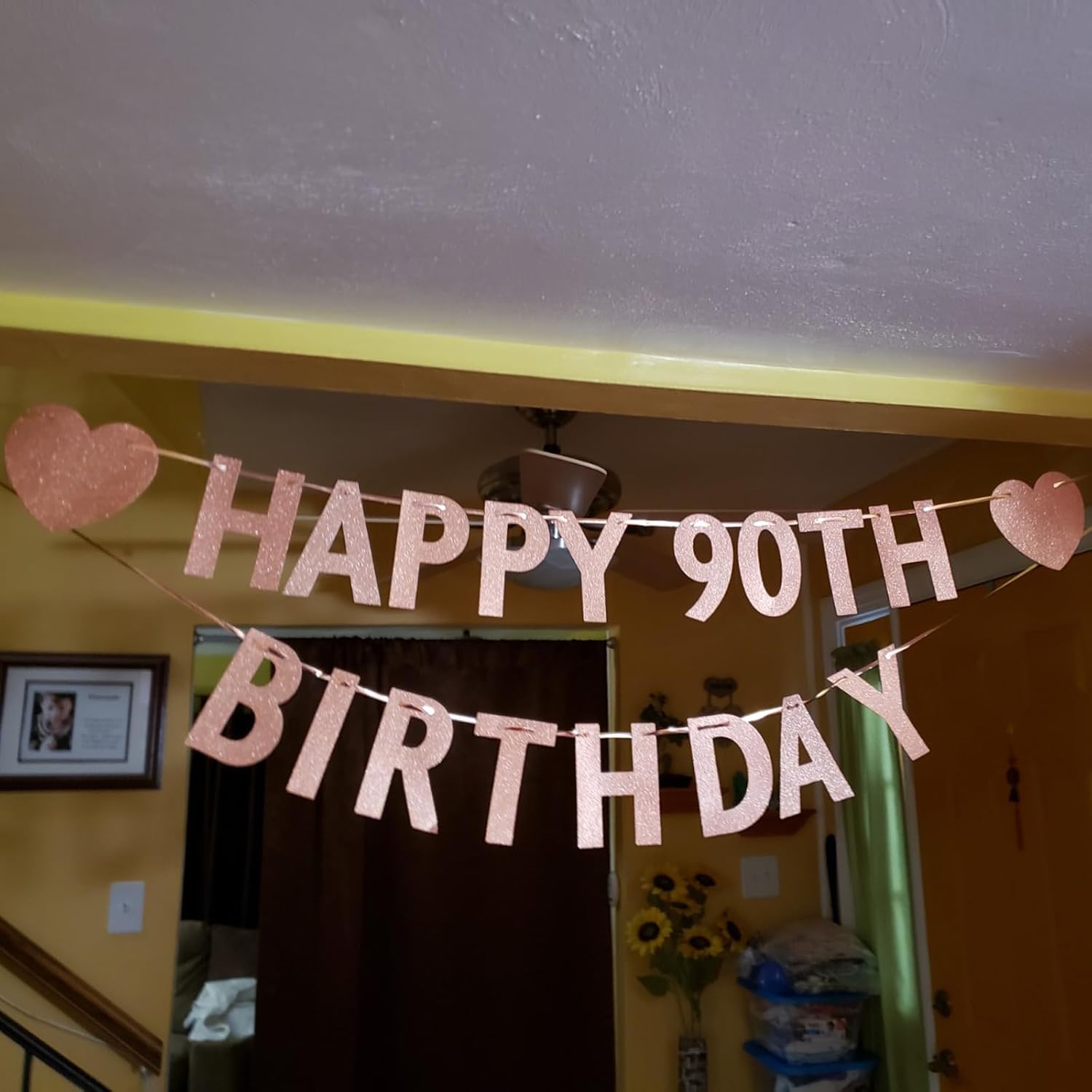Happy 30th Birthday Decoration Banner, Rose Gold Glitter Happy 30 Years Old Birthday Party Decorations for Women or Men