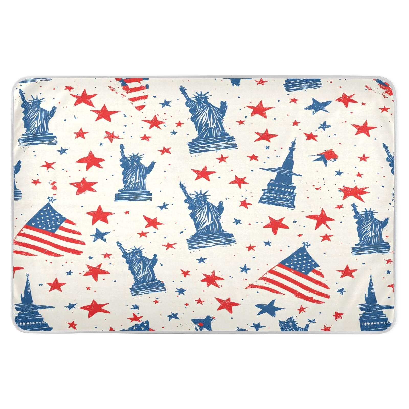 CEBUGI 34” x 52”Washable Underpads Heavy Absorbency Waterproof Incontinence Bed Pads Independence Day Background Pee Pads for Adults Kids and Baby