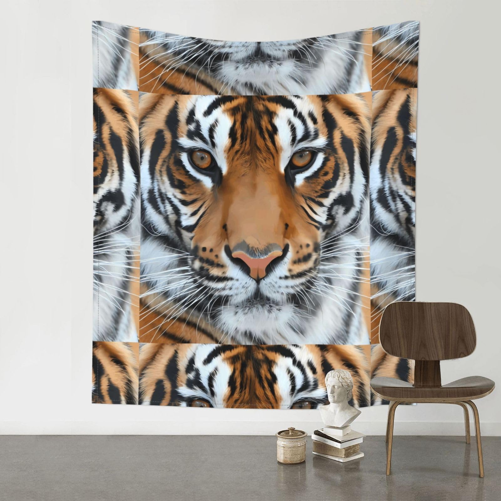YYHHAOFA Tiger Head Prints 60x51in Wall Tapestry Boho Chic Dorm Decor & Beach Throw Blanket
