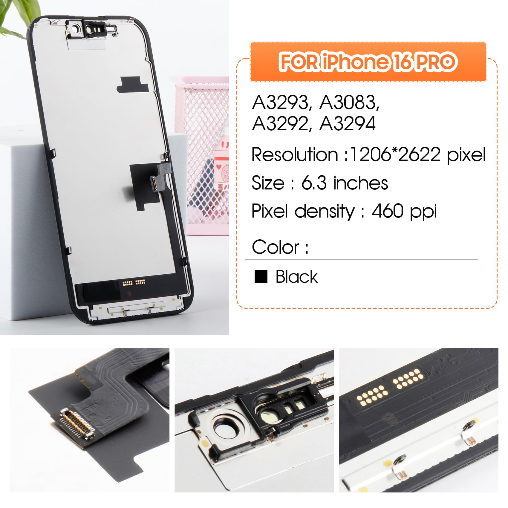 Incell Screen for iPhone 16 Pro Screen Replacement for iPhone 16
