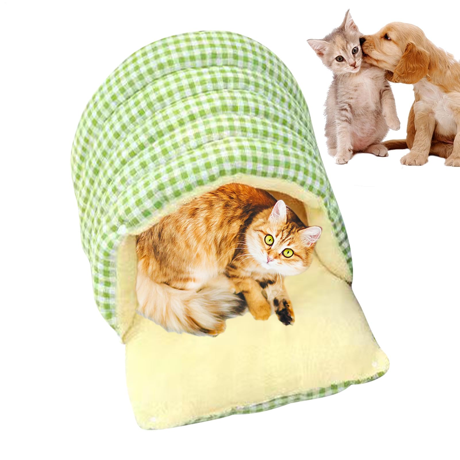 a Grotta per Gatti - Cuccia a per Cani e Gattini, Struttura Morbida Lavabile Con Borsa Termica Rimovibile | Rifugio Caldo Portatile per Animali Domestici Casa Appartamento Viaggio
