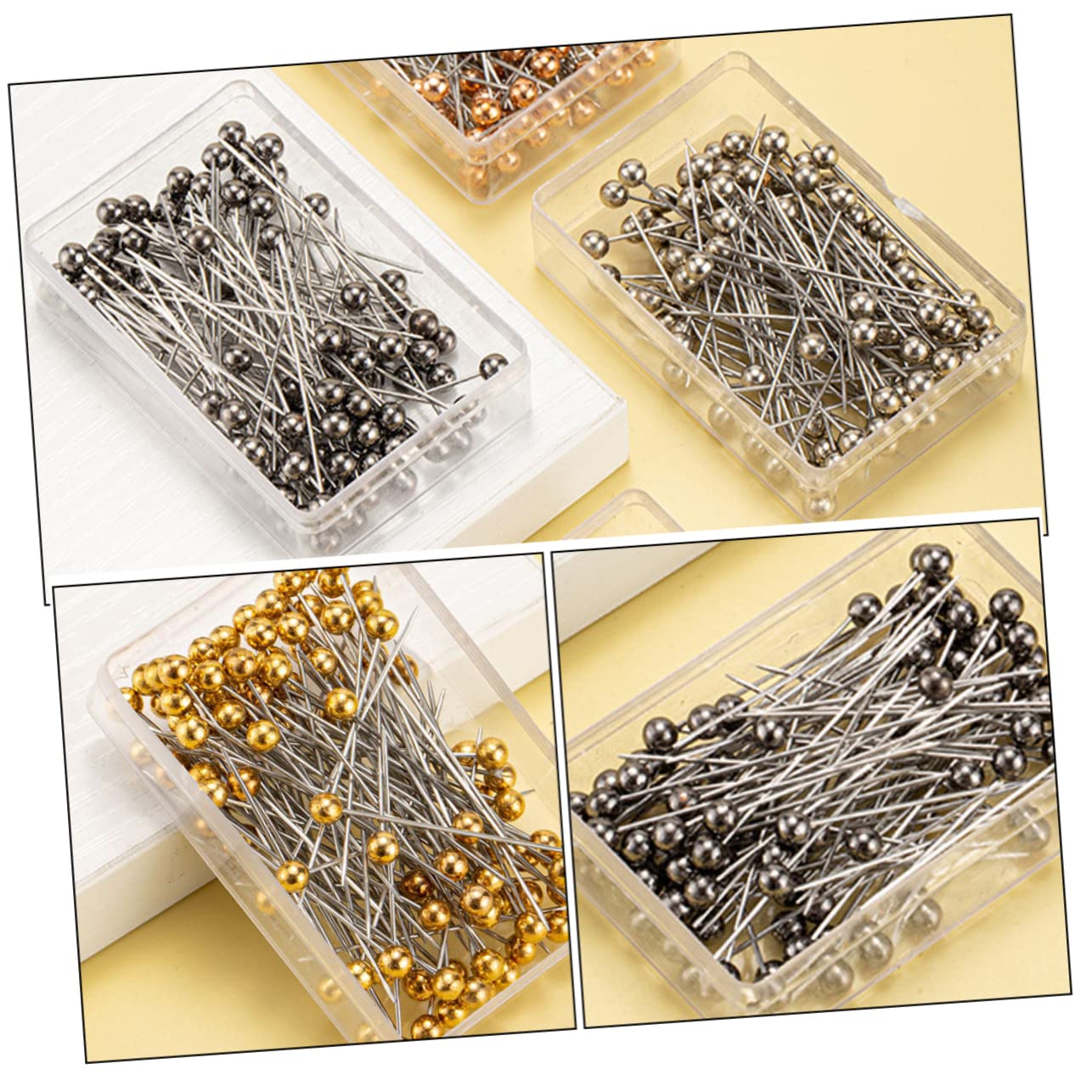 SHINEOFI 2000pezzi Spilli Da Cucito Eleganti Con Testa Piena Per Decorazioni e Progetti Fai Te Di Spilli Per Bouquet e Abbigliamento
