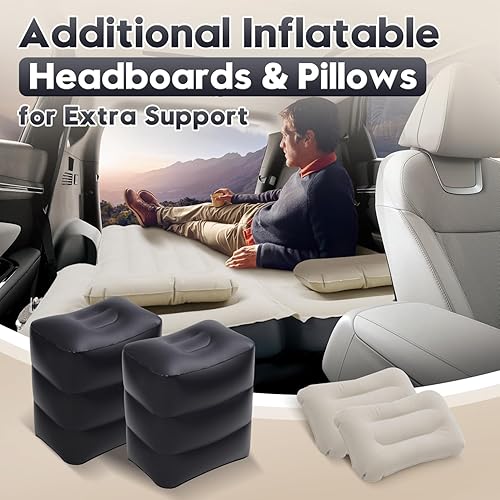 Miniatura 5 de Colchón de aire SUV para automóvil, campamento, 6 pulgadas, almohadilla gruesa para dormir, colchón SUV compatible con Toyota, Jeep, Tesla, cama