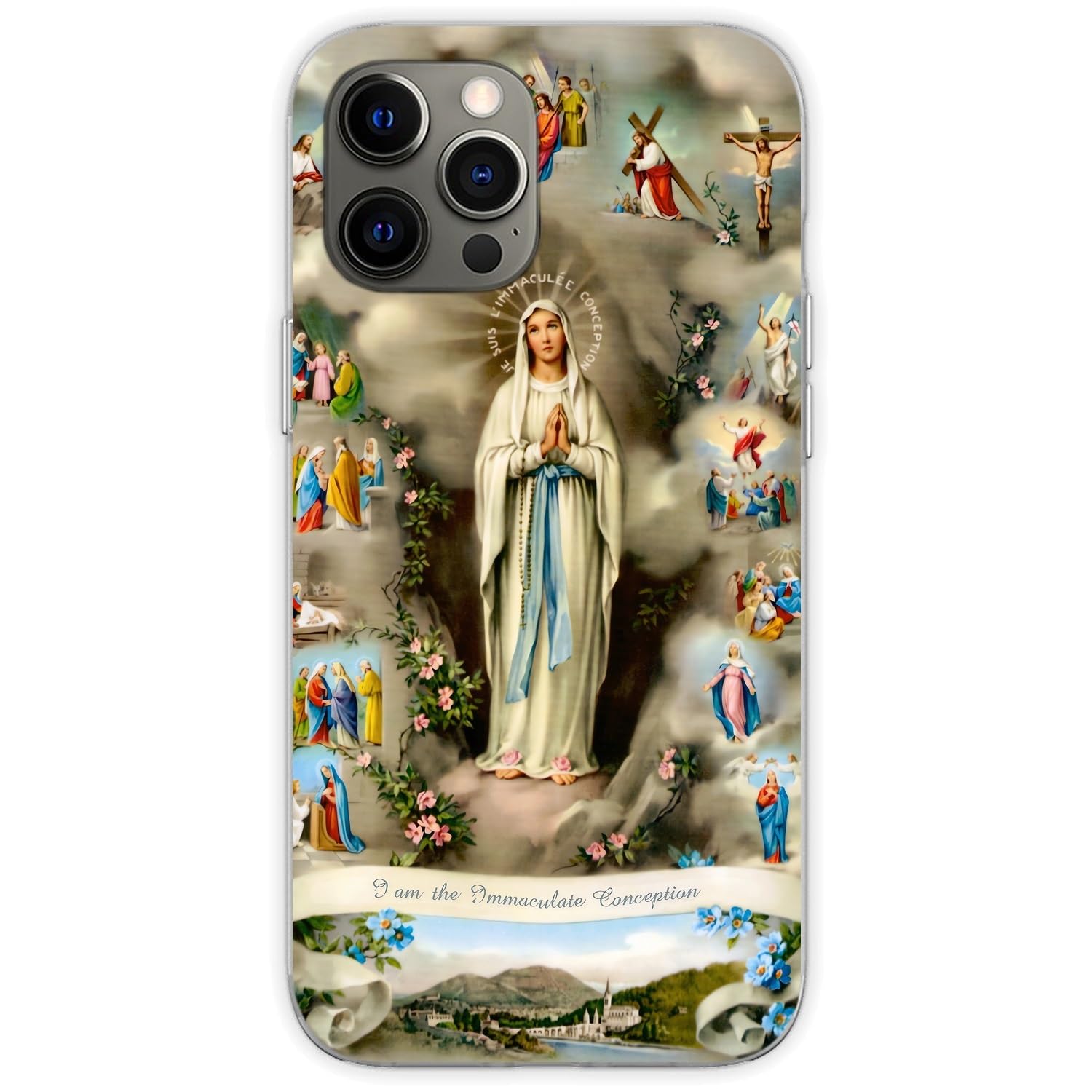 Jorsoery Phone Case for iPhone iPhone 16 Plus Immaculate Conception Virgin Mary Catholic Soft TPU Shockproof Protective Phone Case Cover