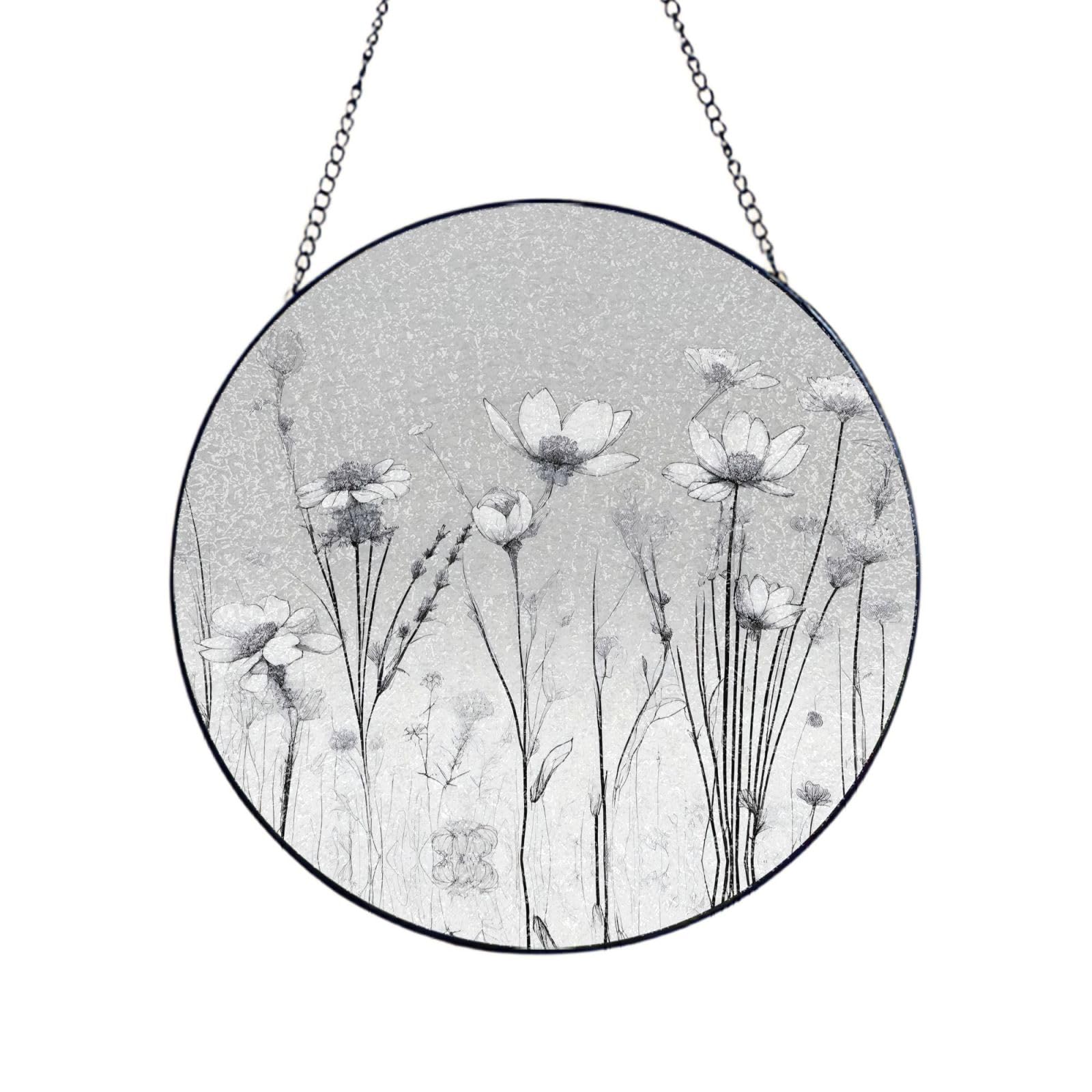 Poezjzw Stained Glass Window Hanging - Weeds Sun Catcher For Door Garden Home Decor Christmas Mother'S Day Birthday Gifts 4in（10cm）
