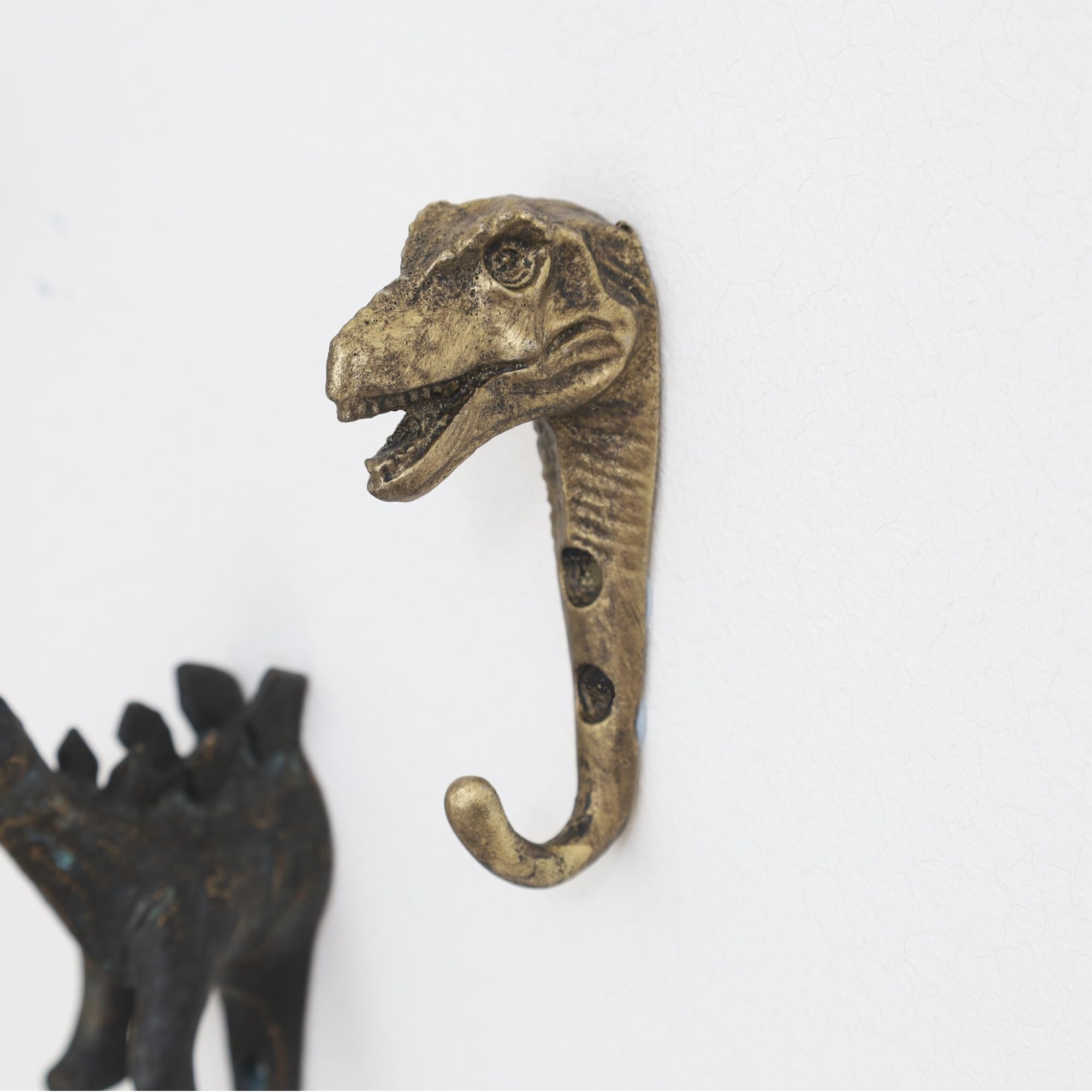 Fyne-Finds Animal Dinosaur Shaped Metal Vintage Coat Keys Hat Wall Mounted Hanger Kids Boys Tyrannosaurus Rex Hook