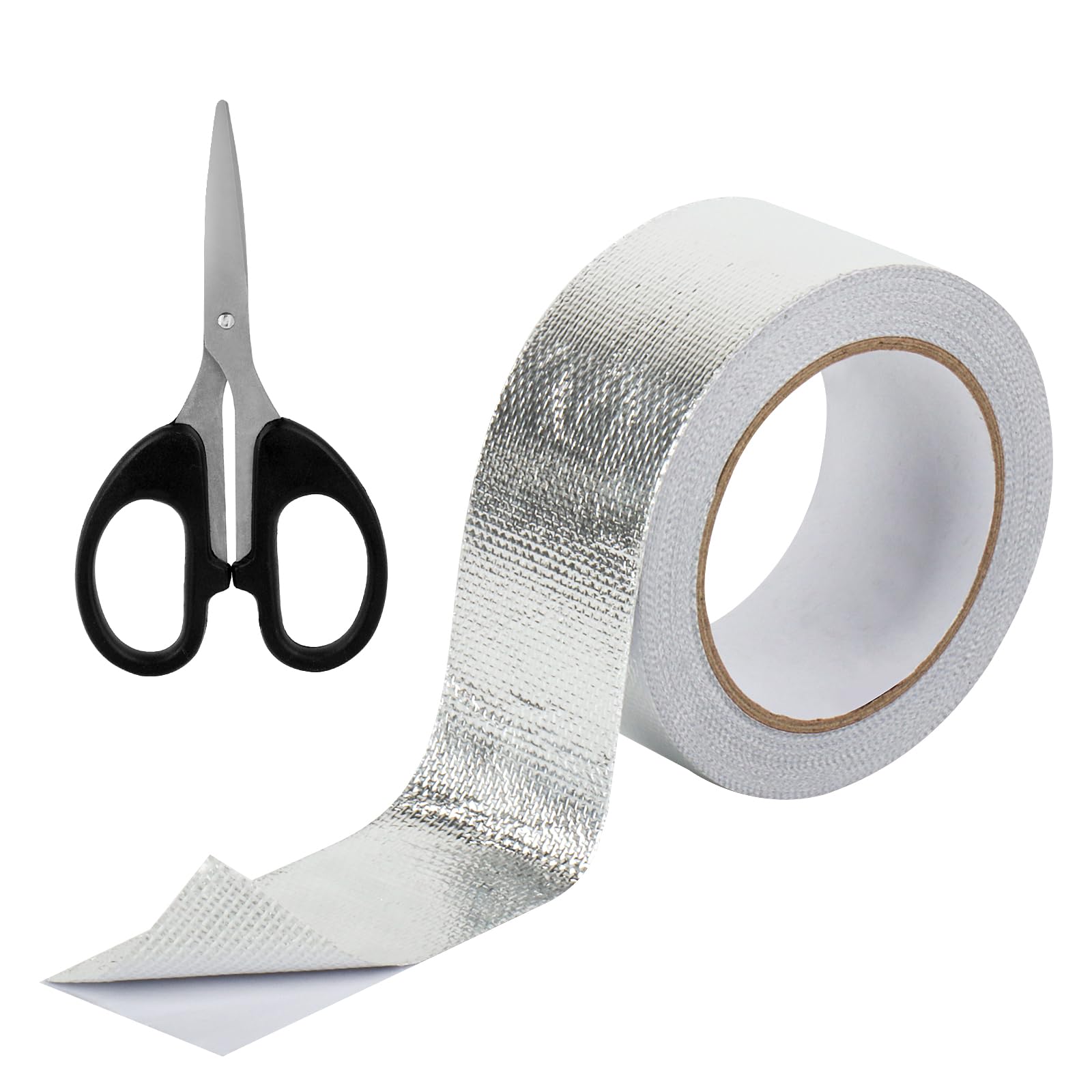 LeLiangLiang 1 Roll Aluminium Tape, 50mm x 20m Aluminum Foil Tape, UV Resistant Heat Resistant Tapes, Silver Waterproof High Temperature Tapes for Pipes Repairing Insulating Ventilation Car Use