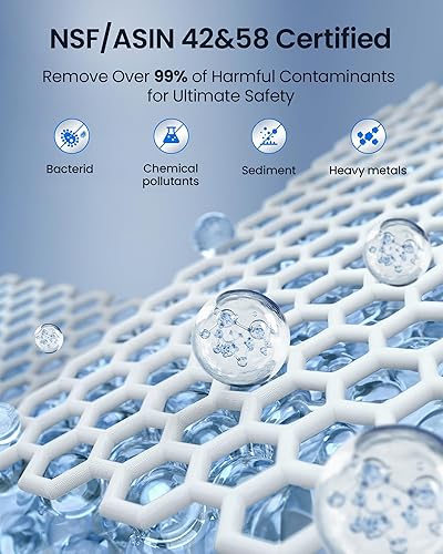 Miniatura 7 de Sistema de ósmosis inversa U1 Pro, filtro de agua de ósmosis inversa sin tanque de 800GPD, sistema de filtración de agua RO de 10 etapas debajo del