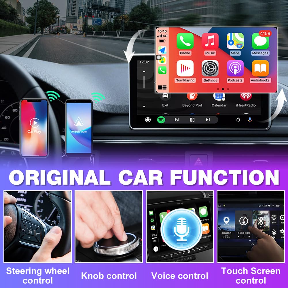 CarPlay & Android Auto bezprzewodowy adapter, 2 w 1, Carplay, z adapterami typu C, mini bezprzewodowymi adapterami Carplays, Android do iOS 10+ Android 11+
