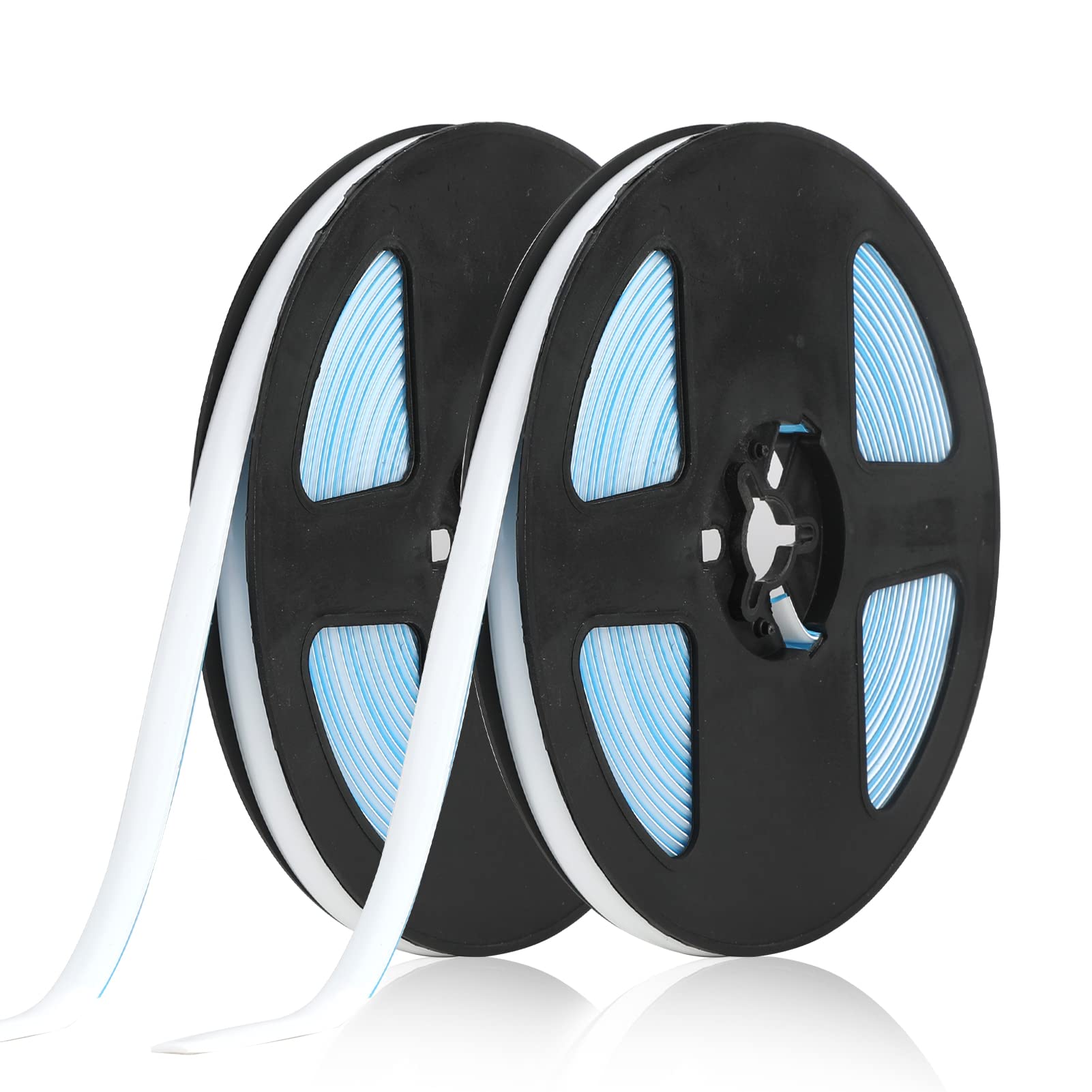 2PCS Waterproof Mildewproof Gap Tape, Self-Adhesive Decorative Sealing Strips for Kitchen, Bathroom, Ceiling, Stove, Sink, Tile Edge, Wall Corner, Baseboard, Floor - PVC Caulk Strip,12m Total (White)