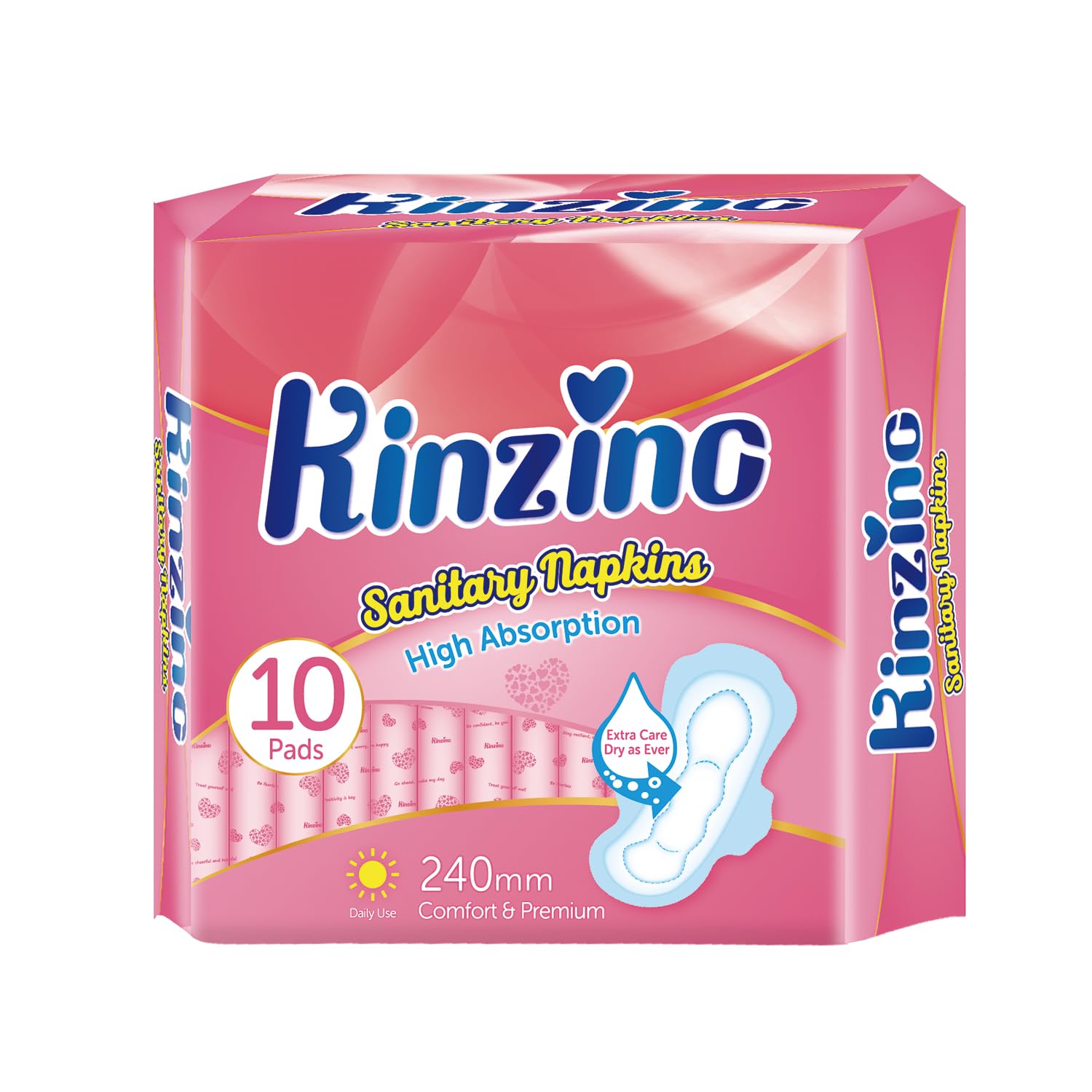 Cotton Pads for Women Light Absorbency Period Sanitary Napkins Unscented with Wings 20ct