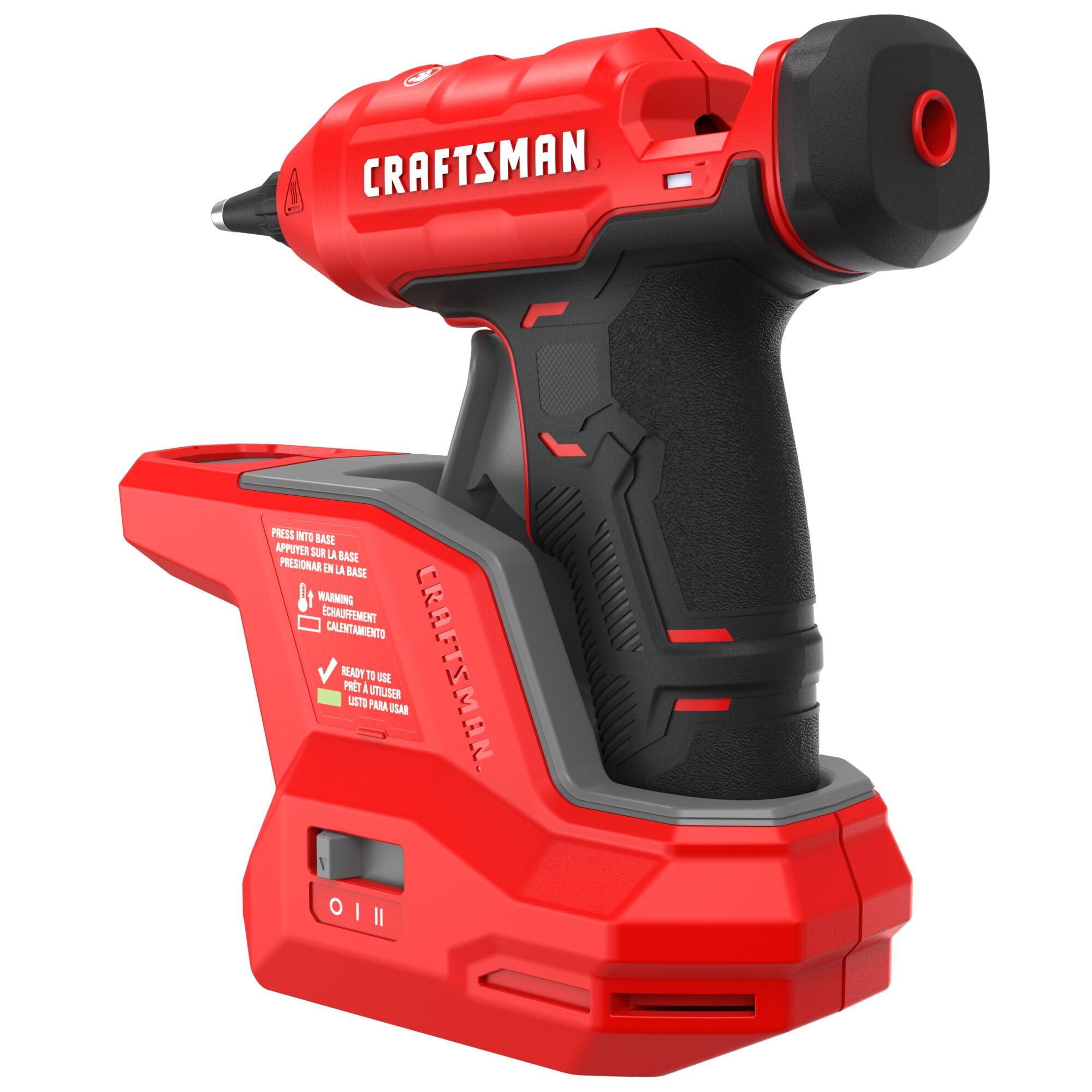 CRAFTSMAN Mini pistola per colla a caldo senza fili V20 e bastoncini con luce LED, riscaldamento rapido, doppia regolazione della temperatura, compatta, batteria venduta separatamente (CMGL100B)