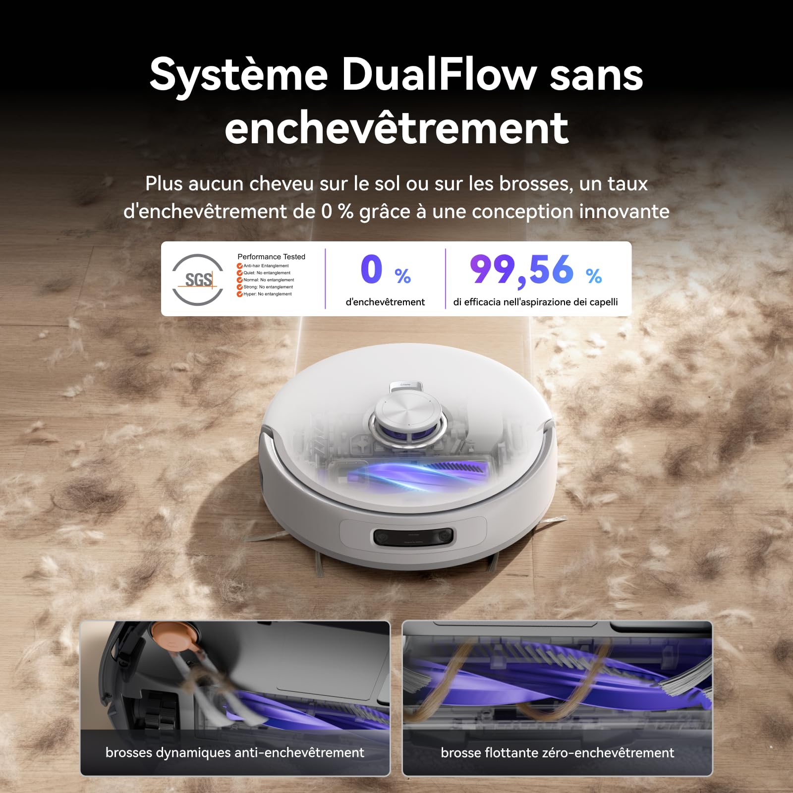 NARWAL Freo Z10 Ultra Robot Aspirateur Laveur, Balai Intelligent 18000Pa - Extension Serpillère Dynamique, Système Anti-Enchevêtrement, Nettoyage Humide/Sèche, Station Tout-en-Un