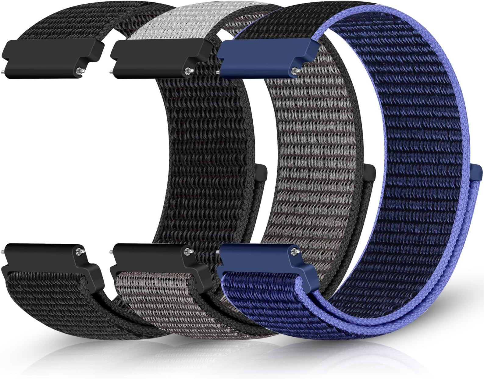 Sport Loop Nylon Band 16mm 18mm 19mm 20mm 22mm Watch Band Quick Release,Soft Fabric Nylon Adjustable Replacement Wristband Strap for Men Women