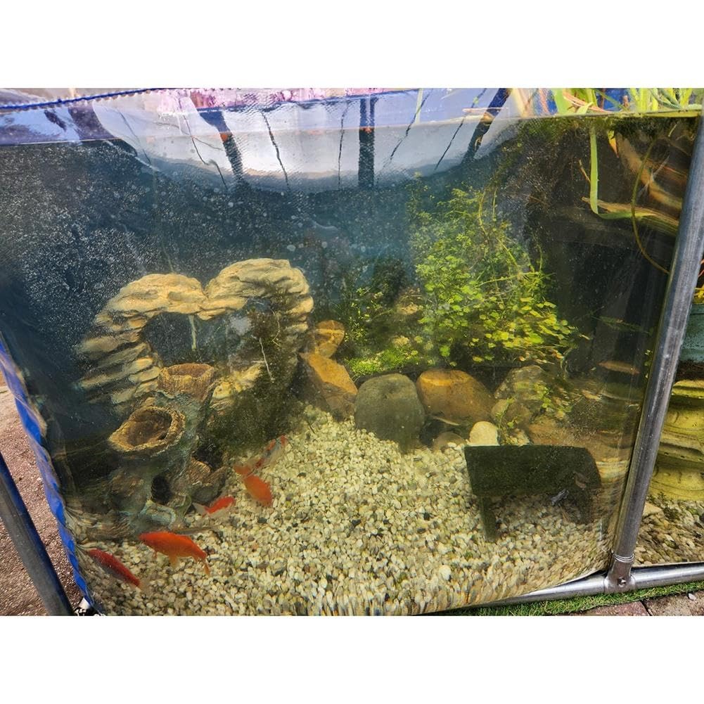 Rygcrud Bassin À Paroi Transparente, Toile en PVC avec Structure en Acier