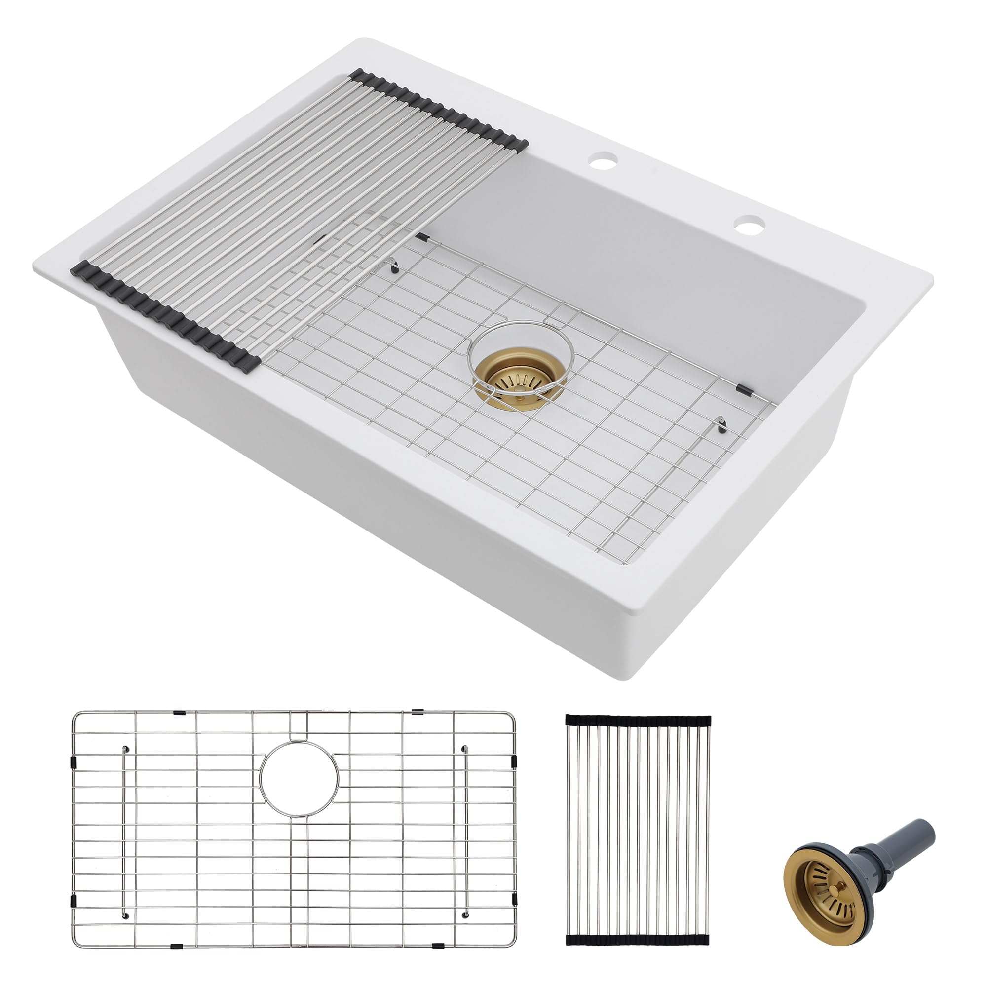Fulorni Granite Composite Kitchen Sink Drop-In