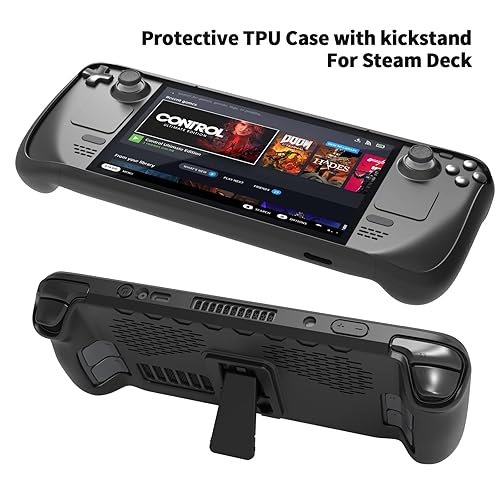 Miniatura 2 de Wedorat Protective Case for Steam Deck with Small Stand, Silicone Soft Cover Protector, Shockproof Anti-Scratch Anti-Collision Accessories Skin